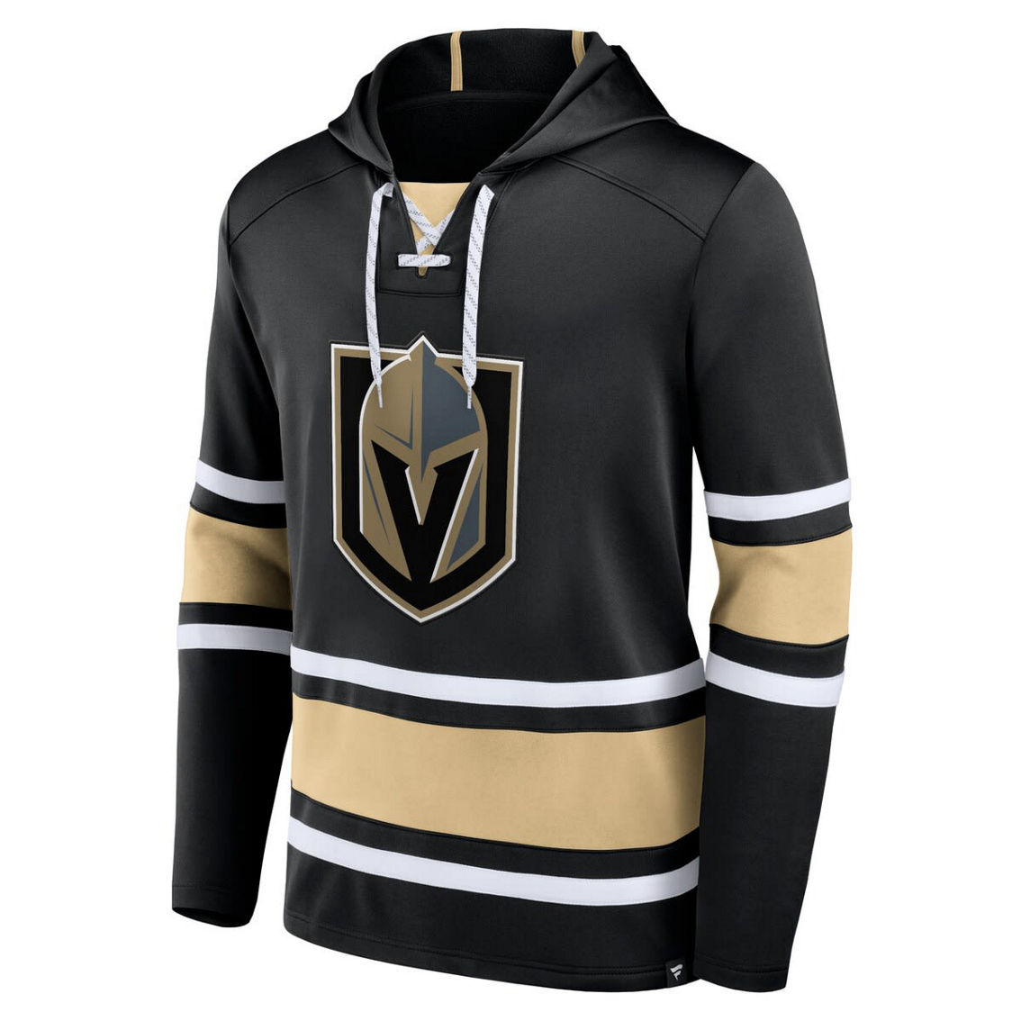 Fanatics Branded Men's Black Vegas Golden Knights Puck Deep Lace-Up Pullover Hoodie - Image 3 of 4