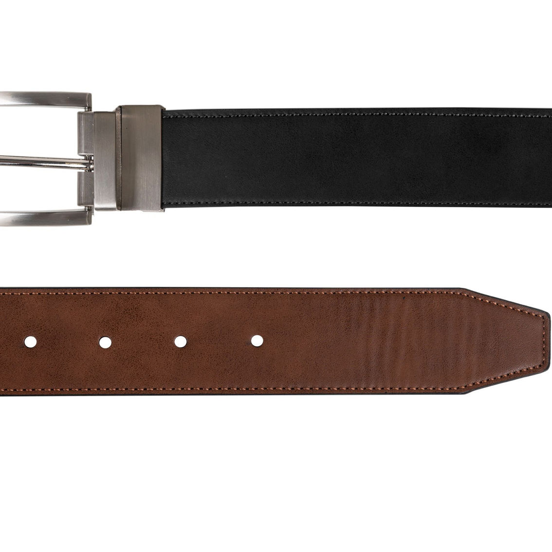 CHAMPS Men's Leather One Size Reversible and Adjustable Belt, BlackBrown - Image 3 of 5