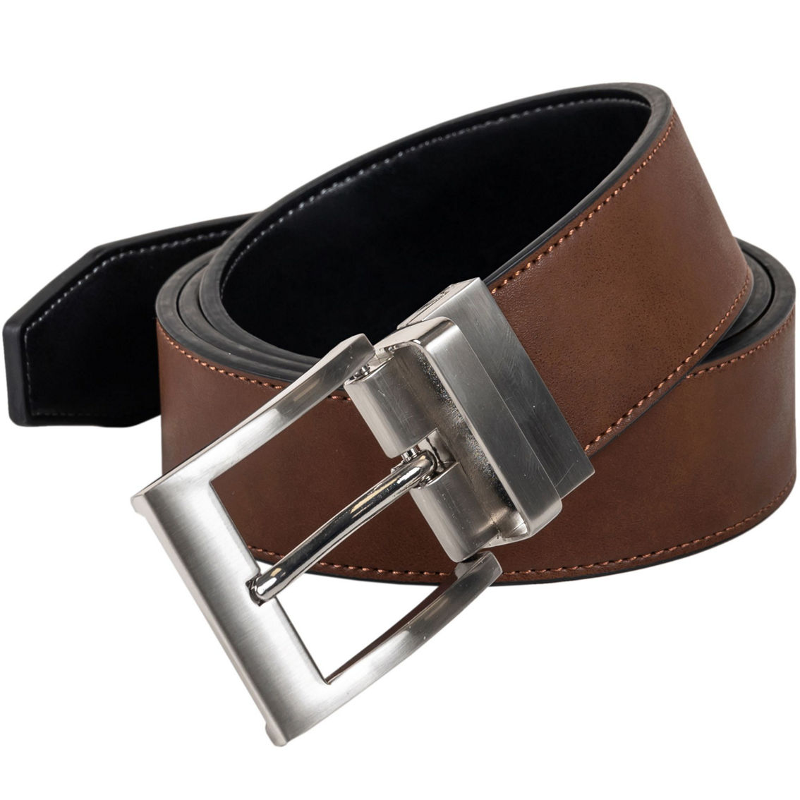 CHAMPS Men's Leather One Size Reversible and Adjustable Belt, BlackBrown - Image 5 of 5