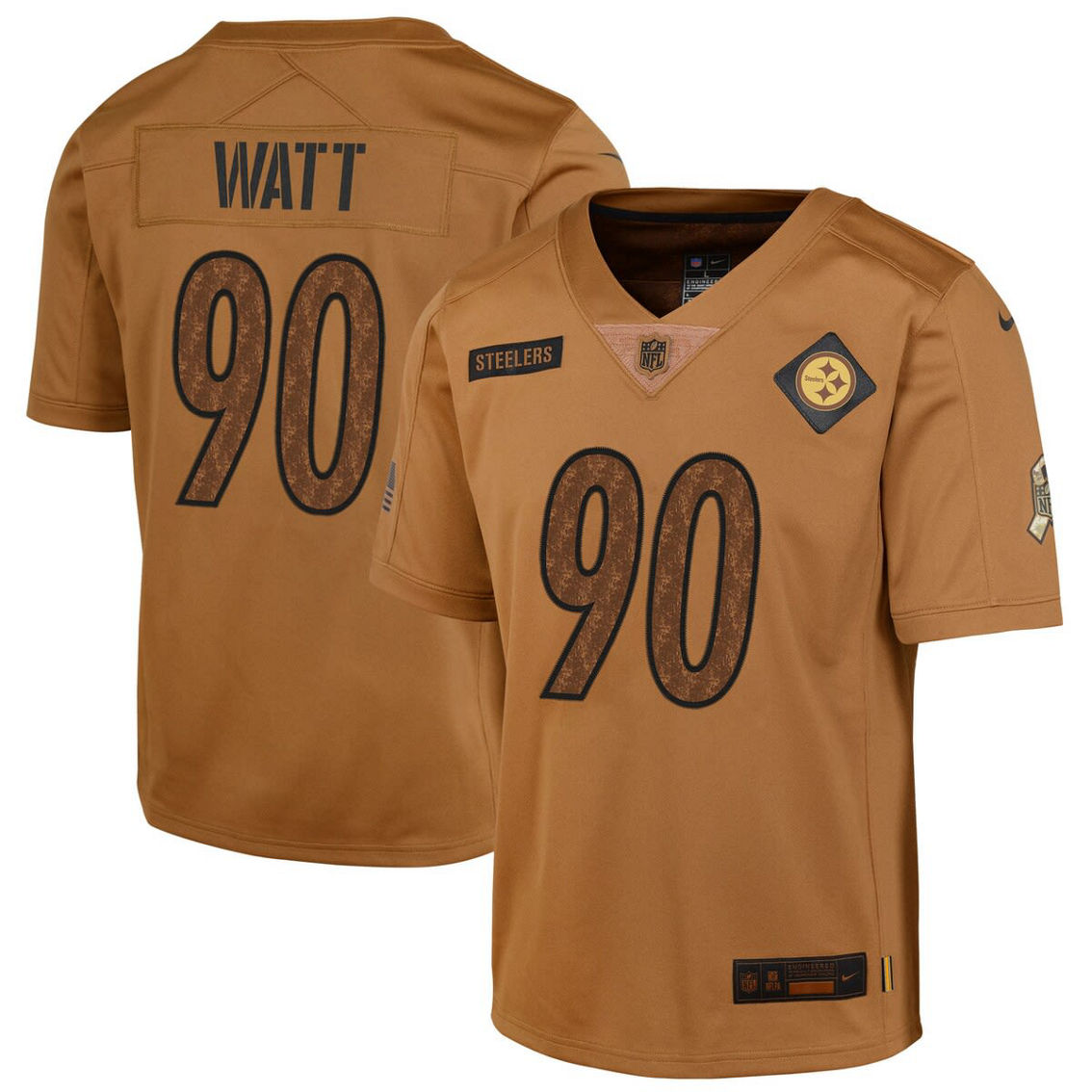 Nike Youth T.J. Watt Brown 2023 Salute To Service Limited Jersey - Image 2 of 4