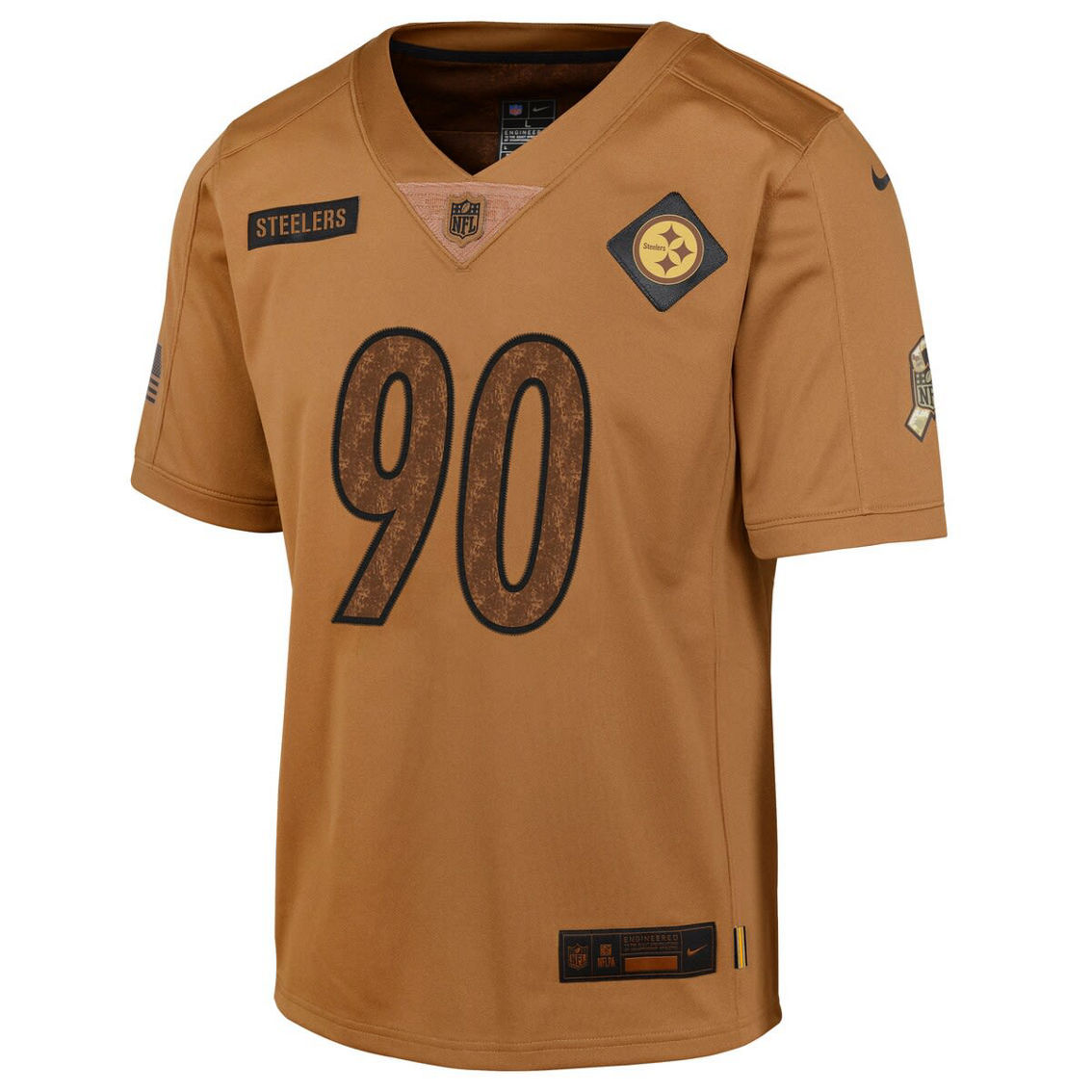 Nike Youth T.J. Watt Brown 2023 Salute To Service Limited Jersey - Image 3 of 4