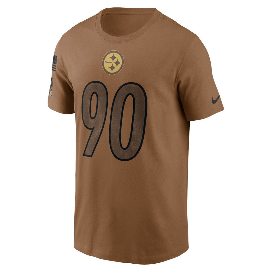 Nike Men's T.J. Watt Brown 2023 Salute To Service Name & Number T-Shirt - Image 3 of 4