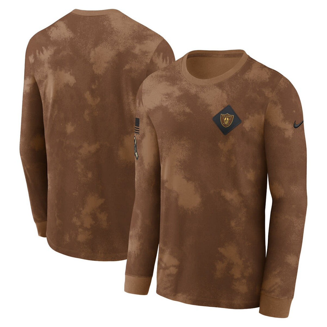 Nike Men's Brown Las Vegas Raiders 2023 Salute To Service Long Sleeve T-Shirt - Image 2 of 4