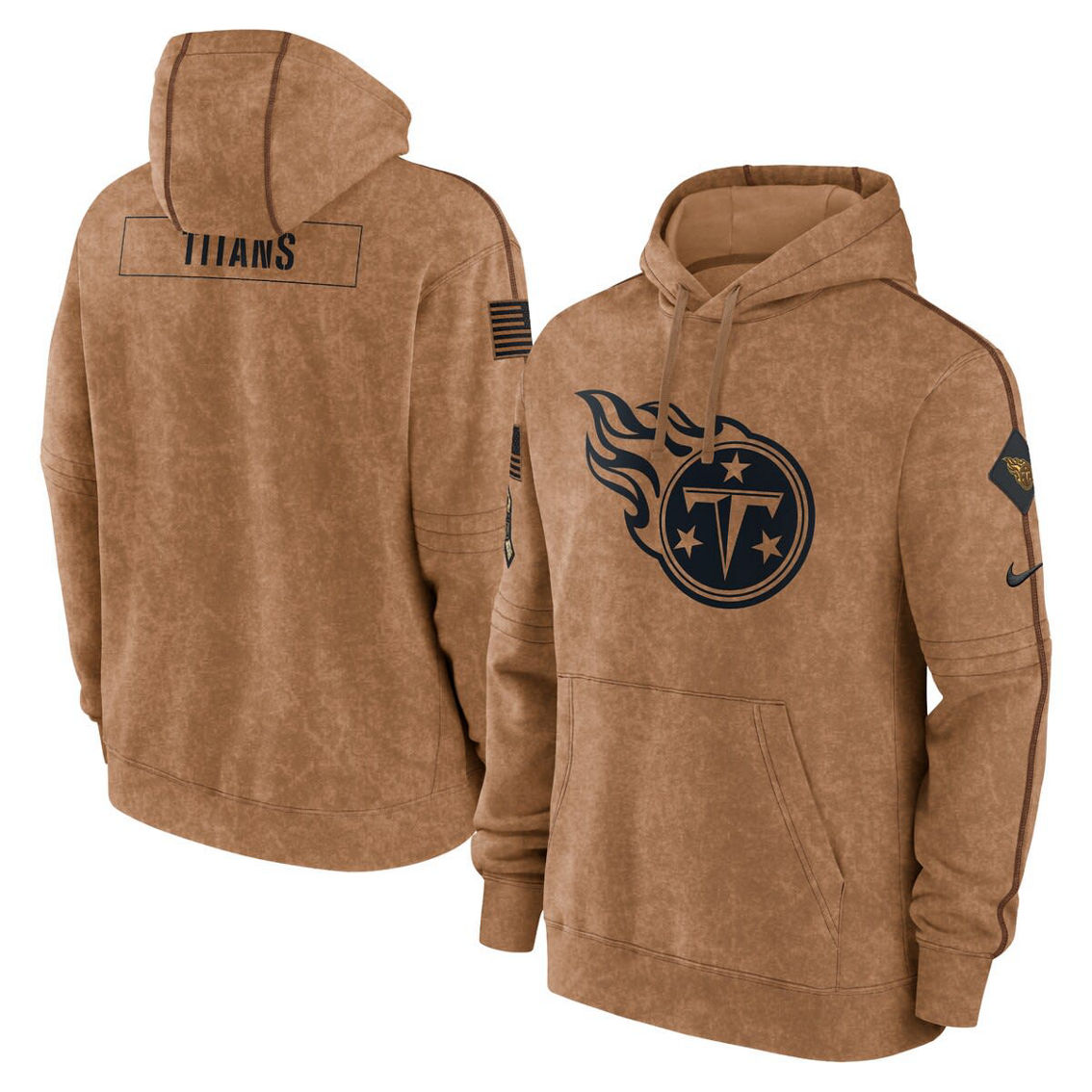 Nike Men's Brown Tennessee Titans 2023 Salute To Service Club Pullover Hoodie - Image 2 of 4