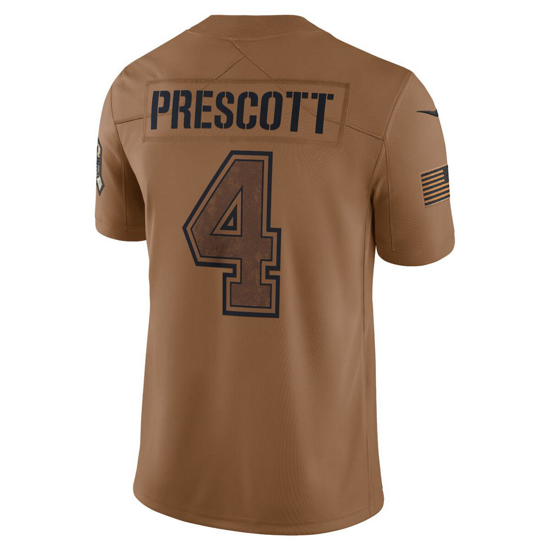 Nike Men's Dak Prescott Brown Dallas Cowboys 2023 Salute To Service Limited Jersey - Image 4 of 4