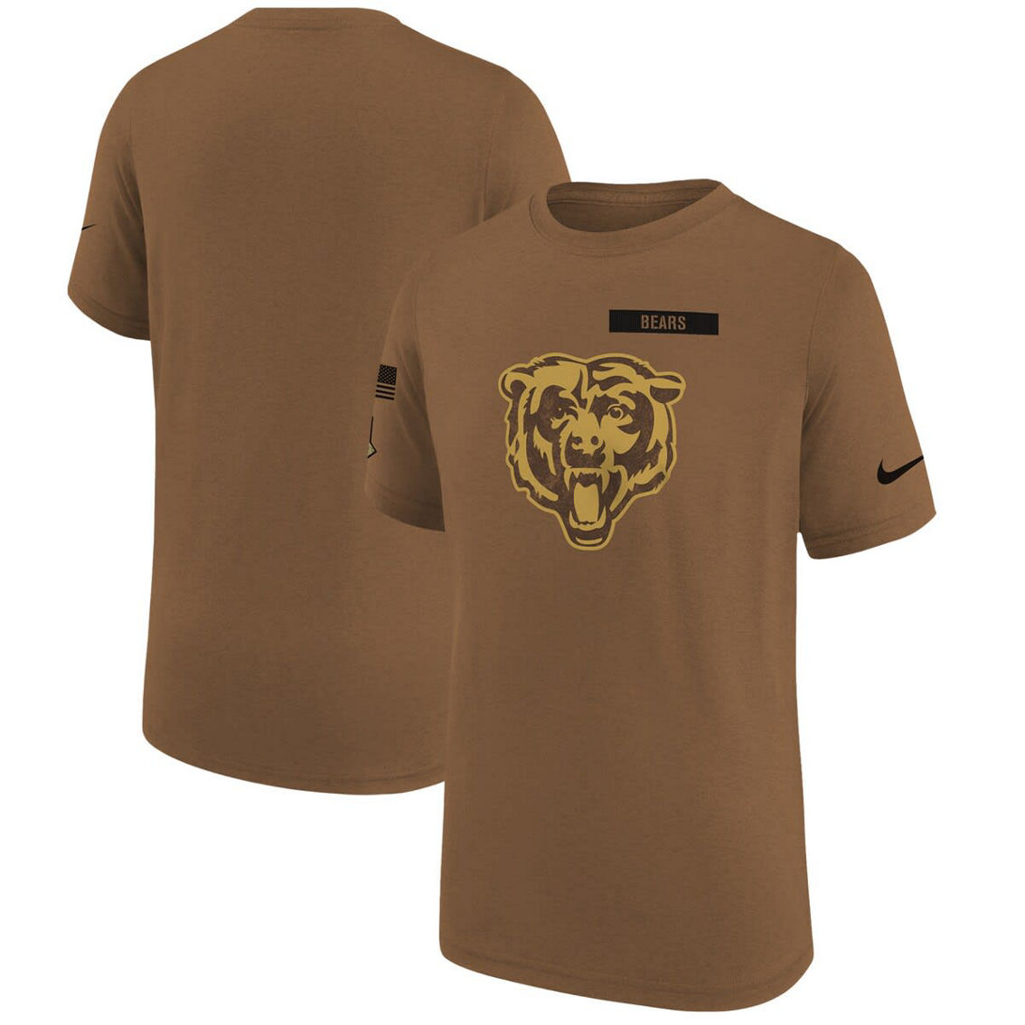Nike Youth Brown Chicago Bears 2023 Salute to Service Legend T-Shirt - Image 2 of 4