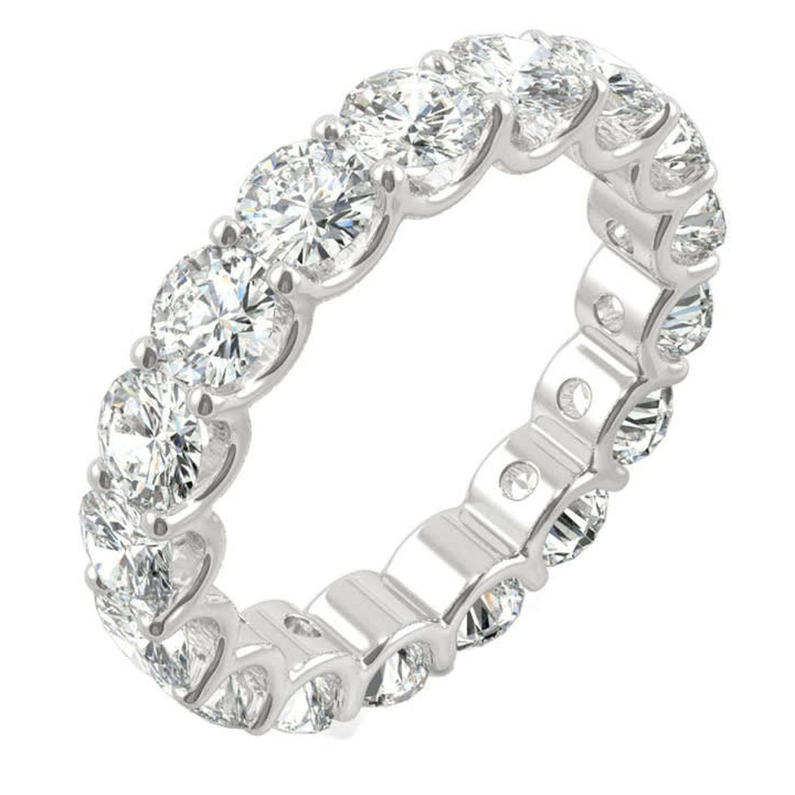 Charles & Colvard 3.91cttw Moissanite Trellis Eternity Band in 14k White Gold - Image 2 of 5