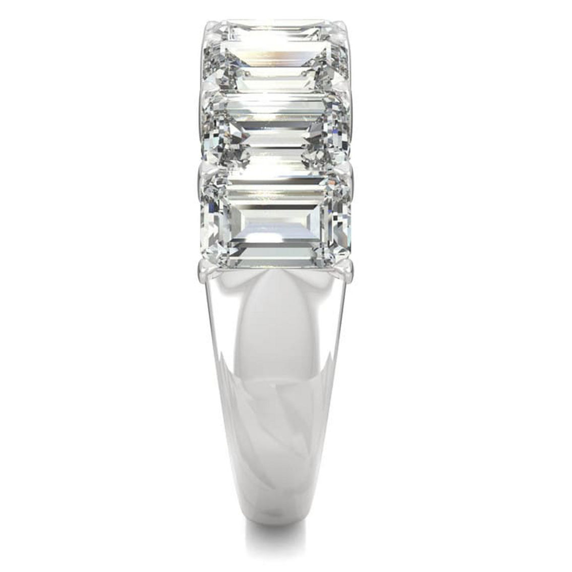 Charles & Colvard 4.06cttw Moissanite Emerald Cut Eternity Band in 14k White Gold - Image 3 of 5