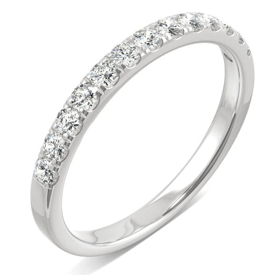 Charles & Colvard 0.29cttw Moissanite Wedding Band in 14k White Gold - Image 2 of 5