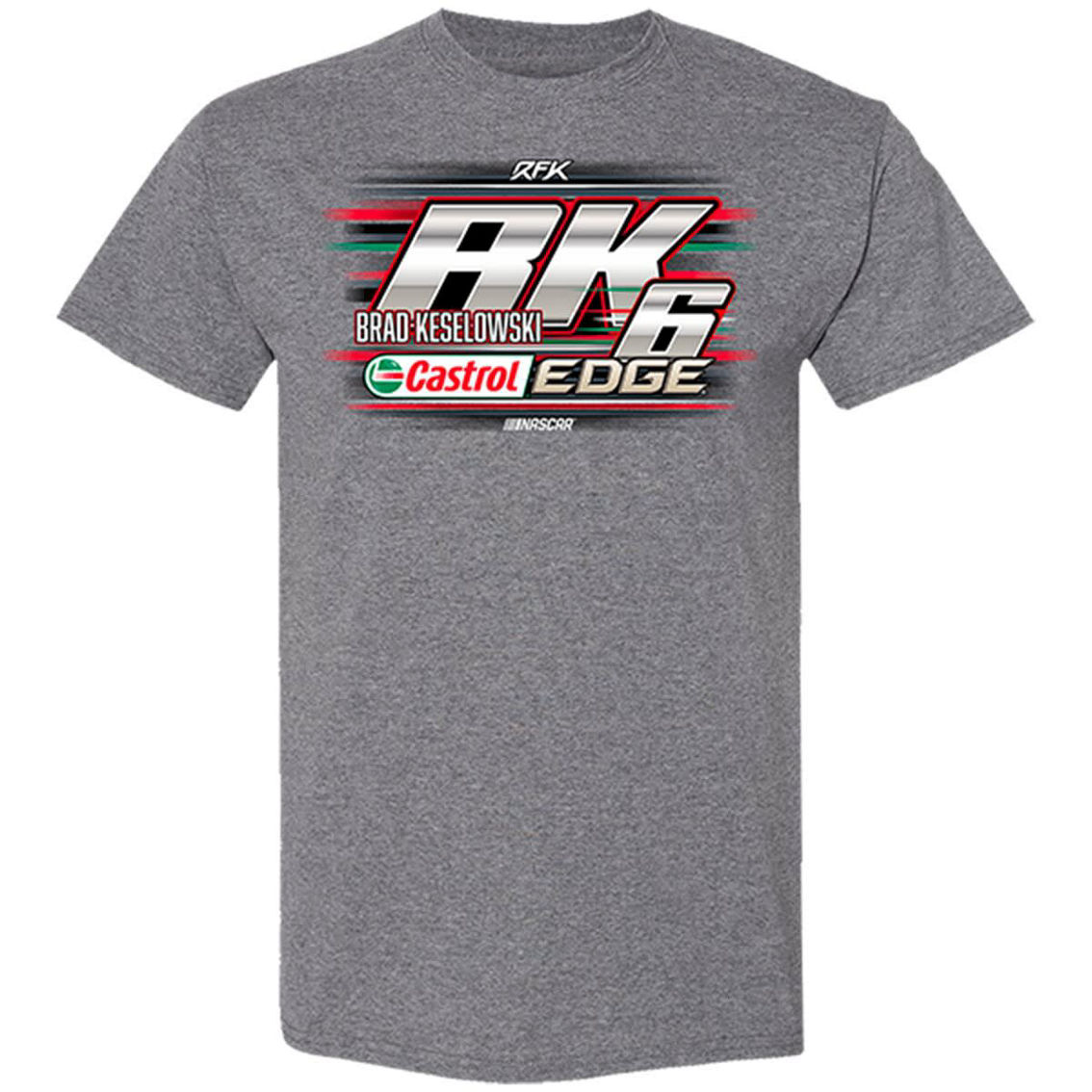 RFK Racing Men's RFK Racing Heather Gray Brad Keselowski Castrol Edge Car T-Shirt - Image 4 of 4