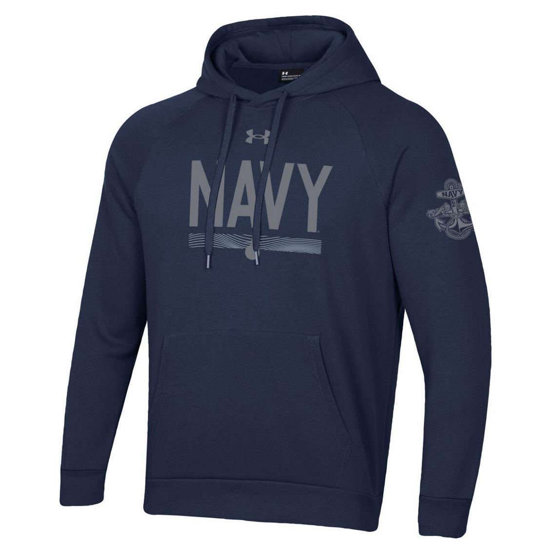 Under Armour Men's Navy Navy Midshipmen Silent Service All Day Pullover Hoodie - Image 3 of 4