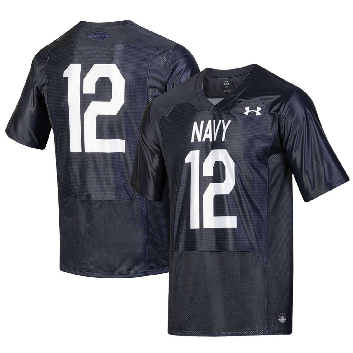 Men's Under Armour Navy Midshipmen Silent Service Special Game Football Jersey - Image 2 of 4