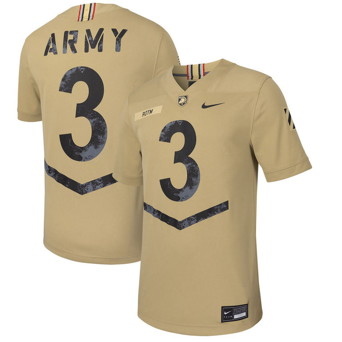 Nike Men's #3 Tan Army Black Knights 2023 Rivalry Football Replica Jersey - Image 2 of 4