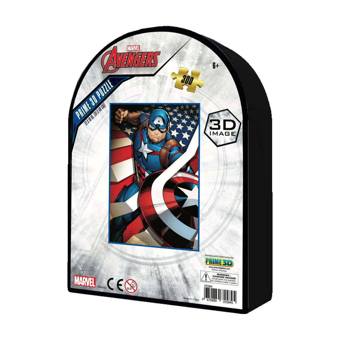 Prime 3D Marvel Avengers Captain America 3D Lenticular Puzzle Shaped Tin: 300 Pcs - Image 3 of 5