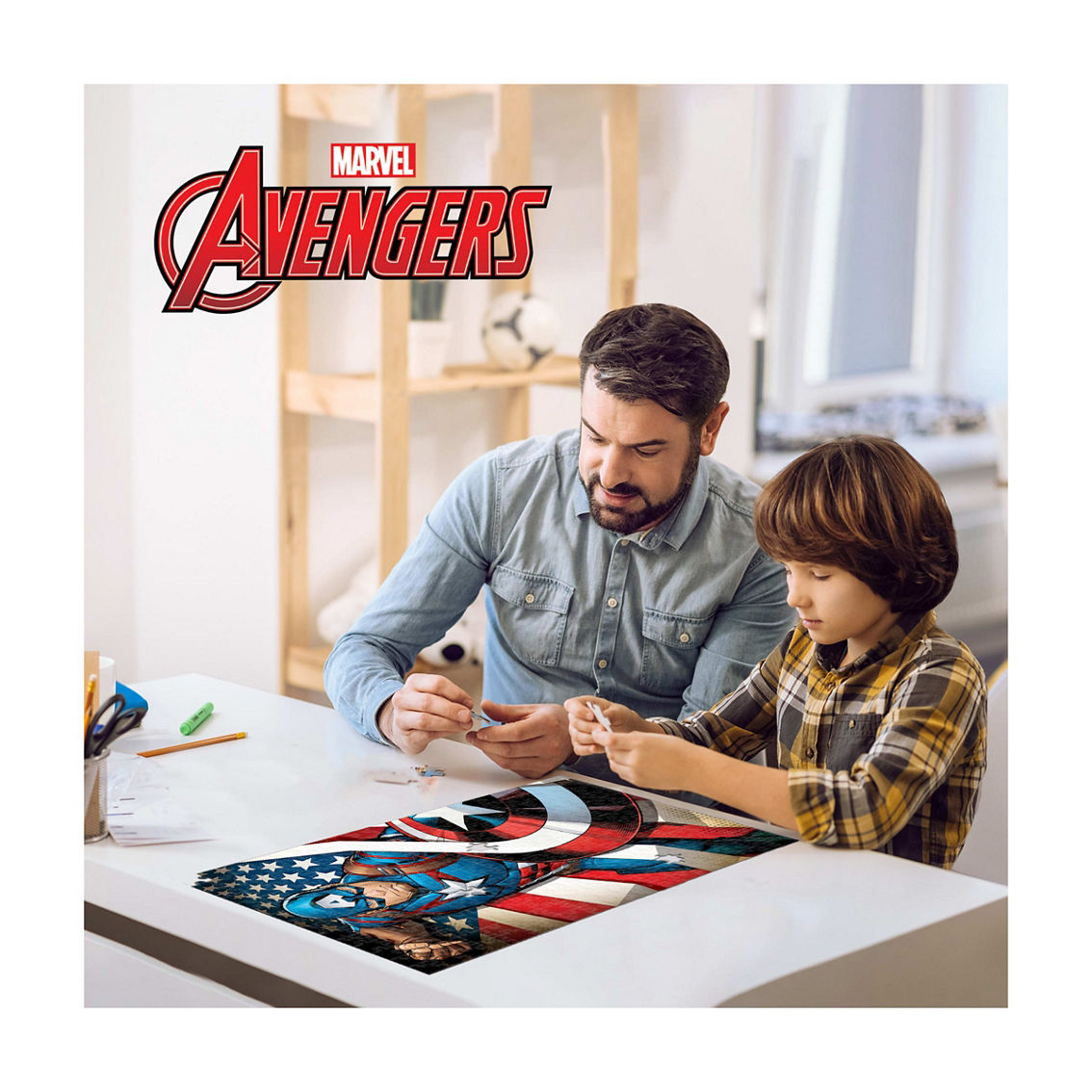 Prime 3D Marvel Avengers Captain America 3D Lenticular Puzzle Shaped Tin: 300 Pcs - Image 5 of 5