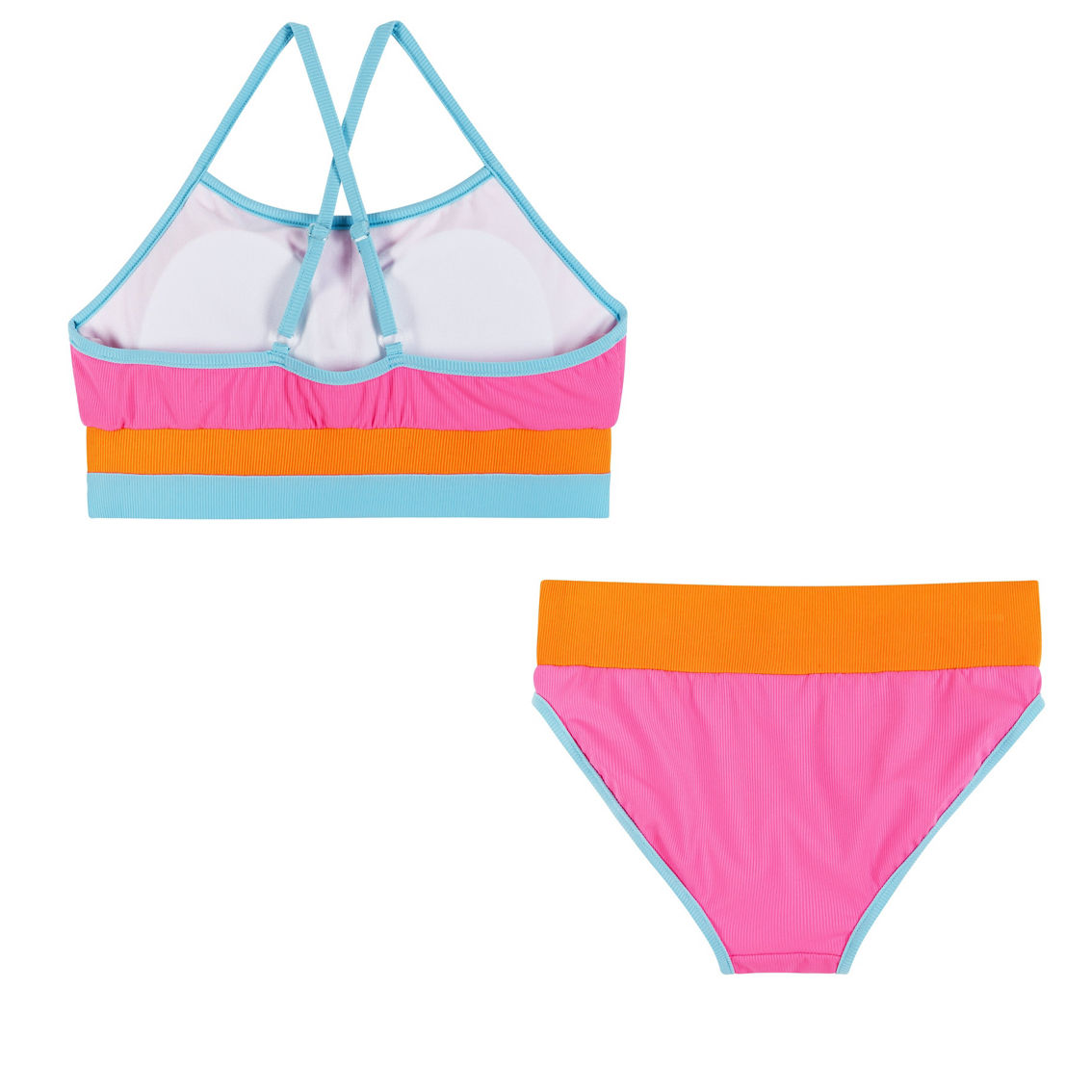 Andy & Evan Girls Pink Colorblocked Two-Piece Swimsuit - Image 2 of 4