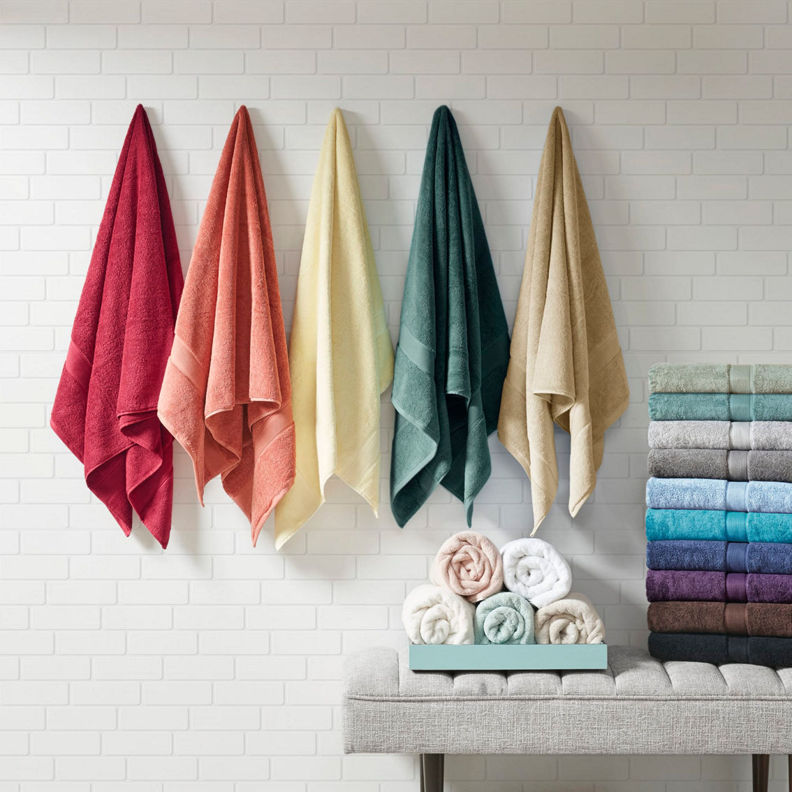 Madison Park Signature 800GSM 100% Cotton 8 Piece Antimicrobial Towel Set - Image 3 of 5