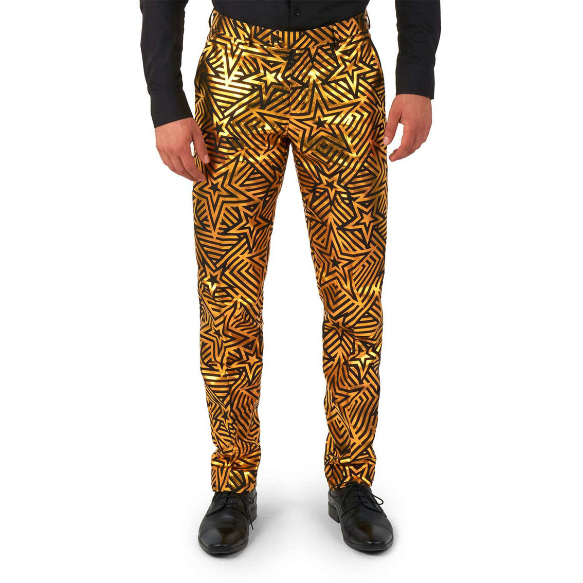 OppoSuits Men's Suit - Golden Geo Star - Black - Image 4 of 4