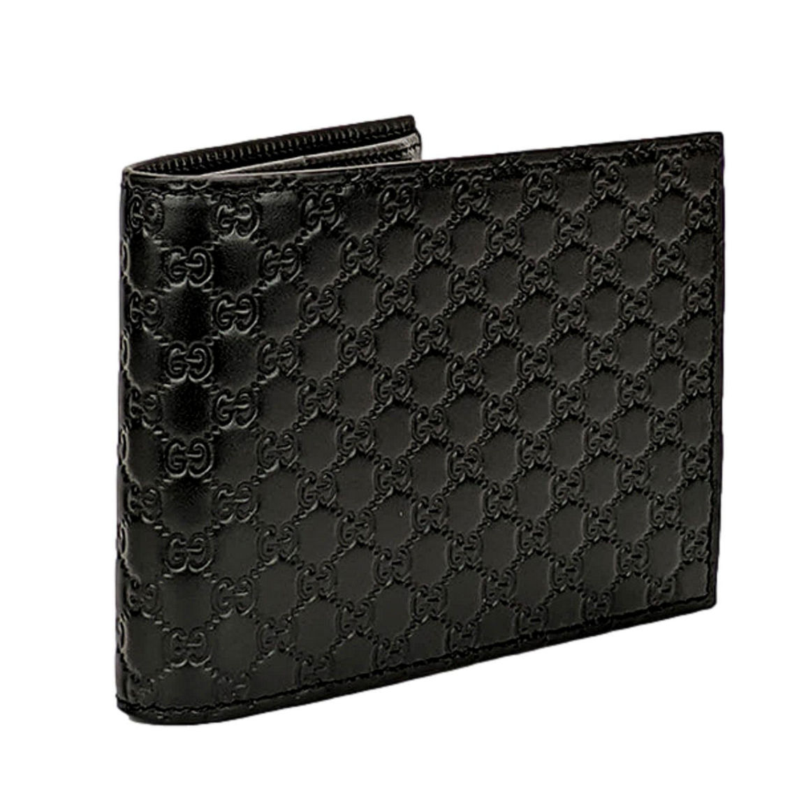 Gucci Men's Microguccissima GG Black Leather Trifold ID Wallet (New) - Image 2 of 4