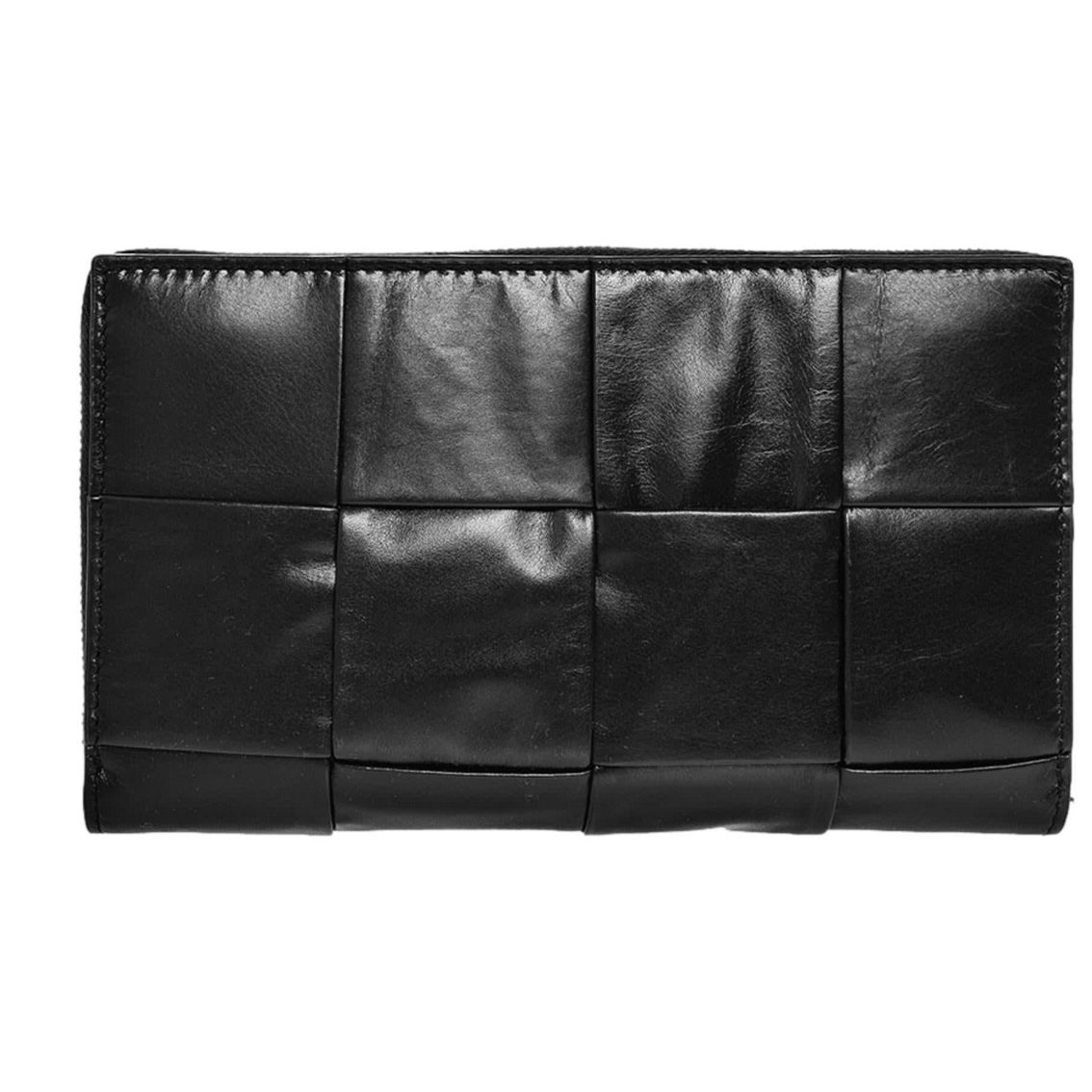 Bottega Veneta Intrecciato Cassette Black Leather Zip Wallet (New) - Image 2 of 5