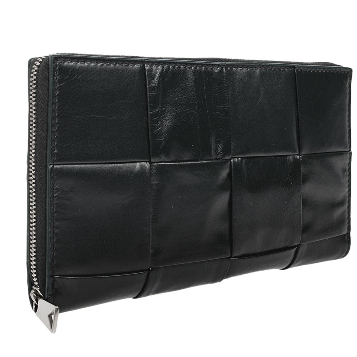 Bottega Veneta Intrecciato Cassette Black Leather Zip Wallet (New) - Image 3 of 5