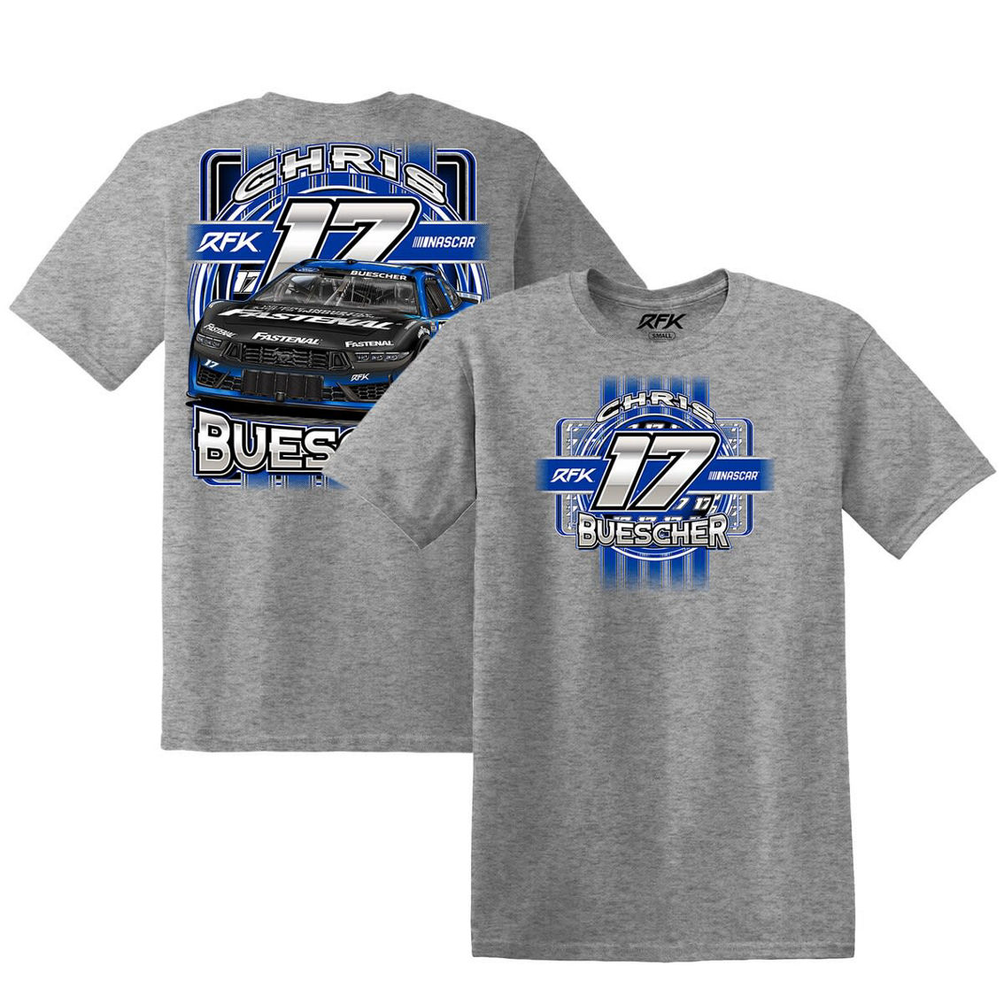 RFK Racing Men's RFK Racing Heather Charcoal Chris Buescher Car T-Shirt - Image 2 of 4