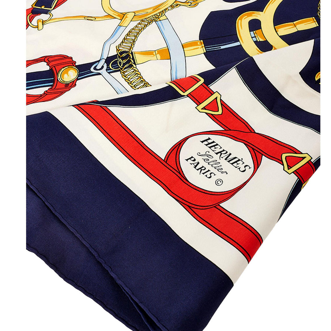 Hermes Eperon Dor Tellier Printed Silk Shawl Scarf (New) - Image 3 of 5