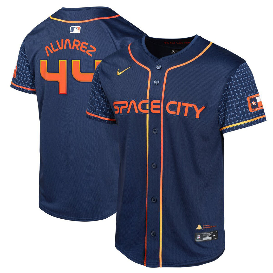 Nike Youth Yordan Alvarez Navy Houston Astros City Connect Limited Player Jersey - Image 2 of 4