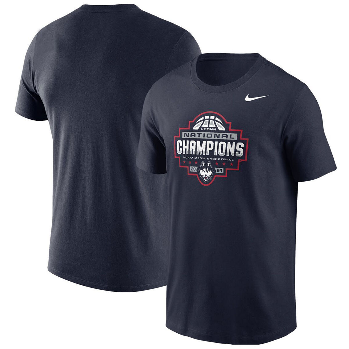 Nike Men's Navy UConn Huskies 2024 NCAA Men's Basketball National s T-Shirt - Image 2 of 4