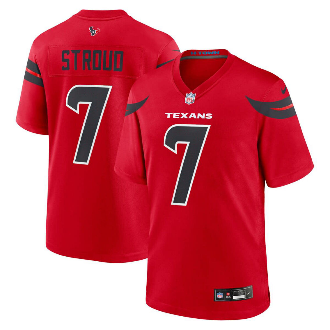 Nike Men's C.J. Stroud Red Houston Texans Alternate Game Jersey - Image 2 of 4