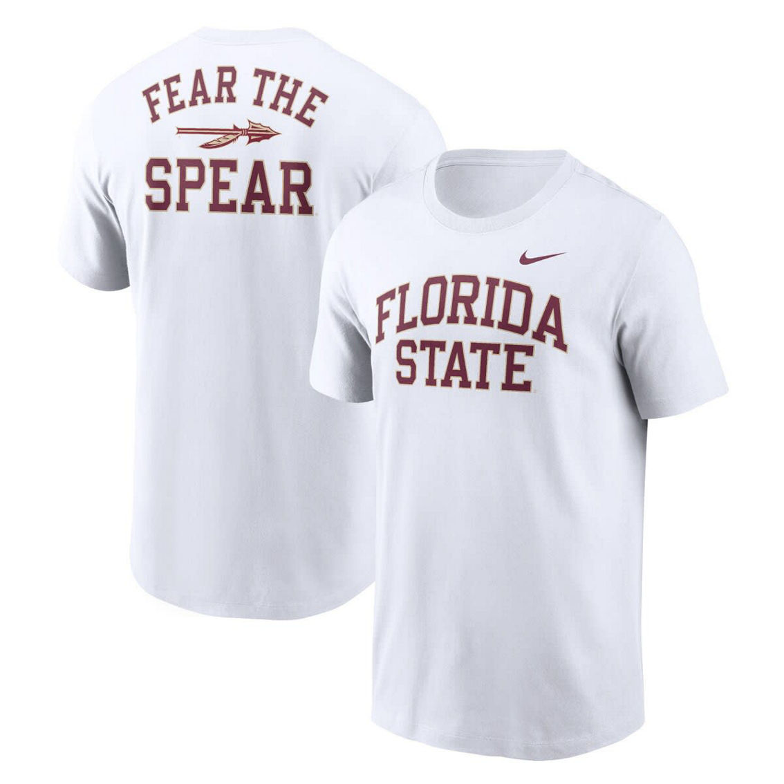 Nike Men's White Florida State Seminoles Blitz 2-Hit T-Shirt - Image 2 of 4