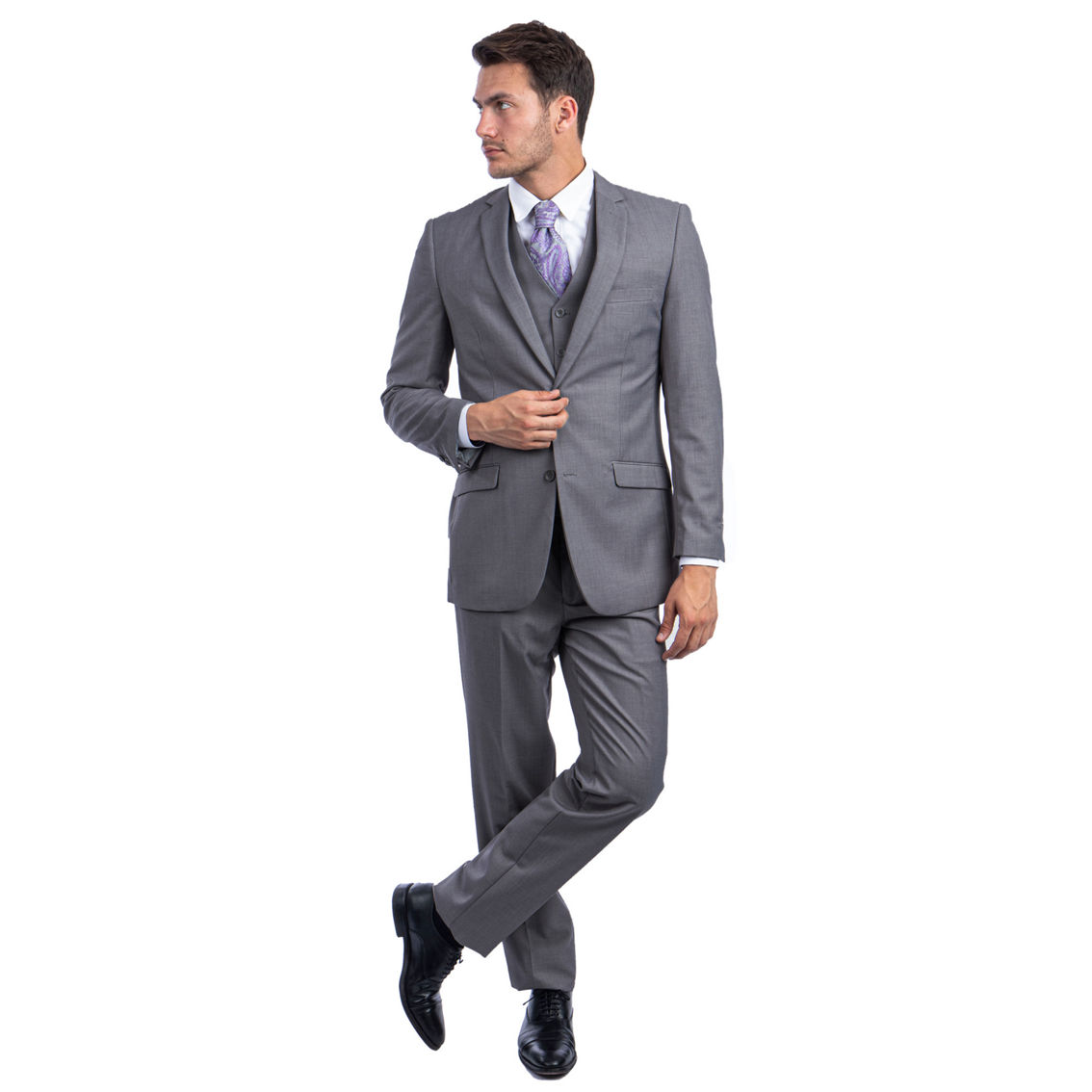 Azzuro Hybrid Fit 3pc Solid Suit Set - Image 5 of 5