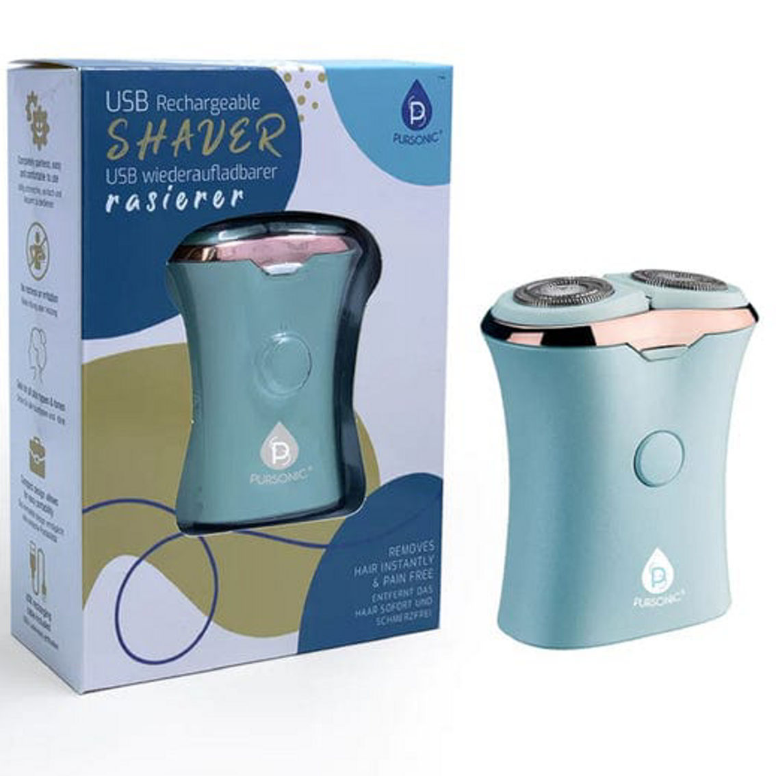 Pursonic Rechargeable USB Ladies Shaver, Removes Hair Instantly & Pain Free - Image 2 of 5