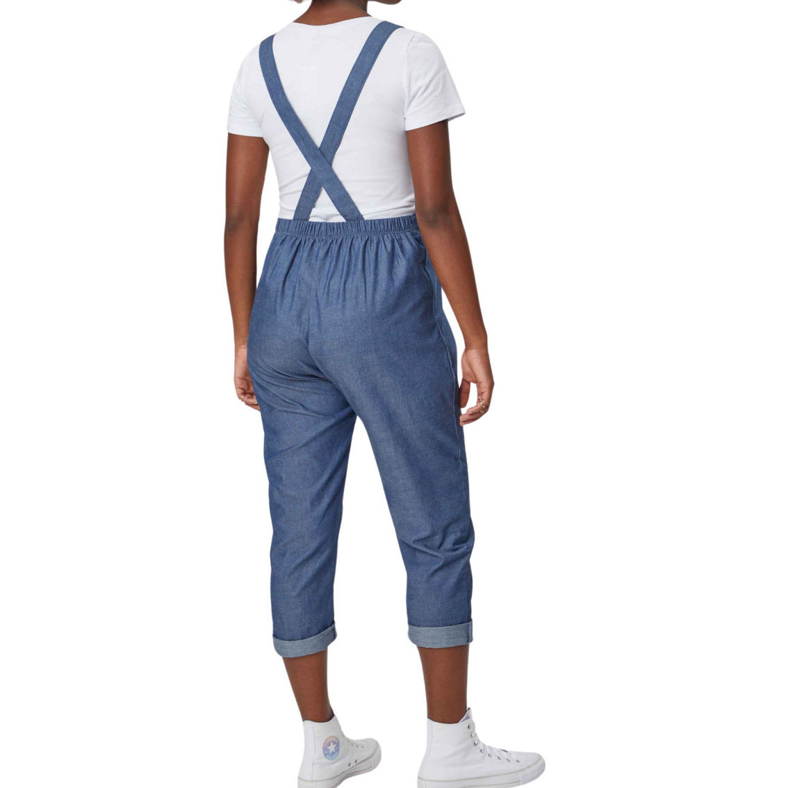 Stowaway Collection Maternity Cropped Overalls - Image 3 of 4