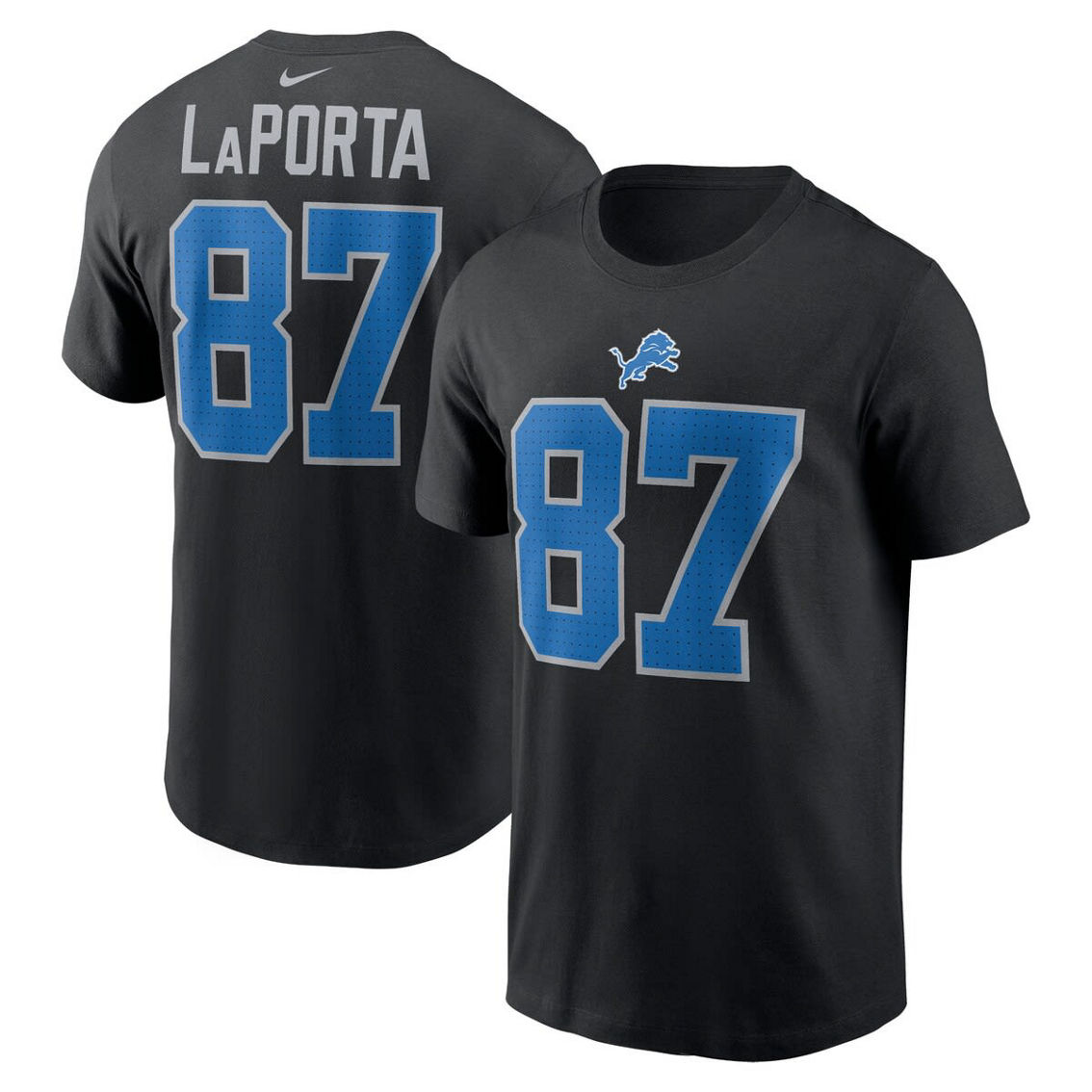 Nike Men's Sam LaPorta Black Detroit Lions Name & Number T-Shirt - Image 2 of 4