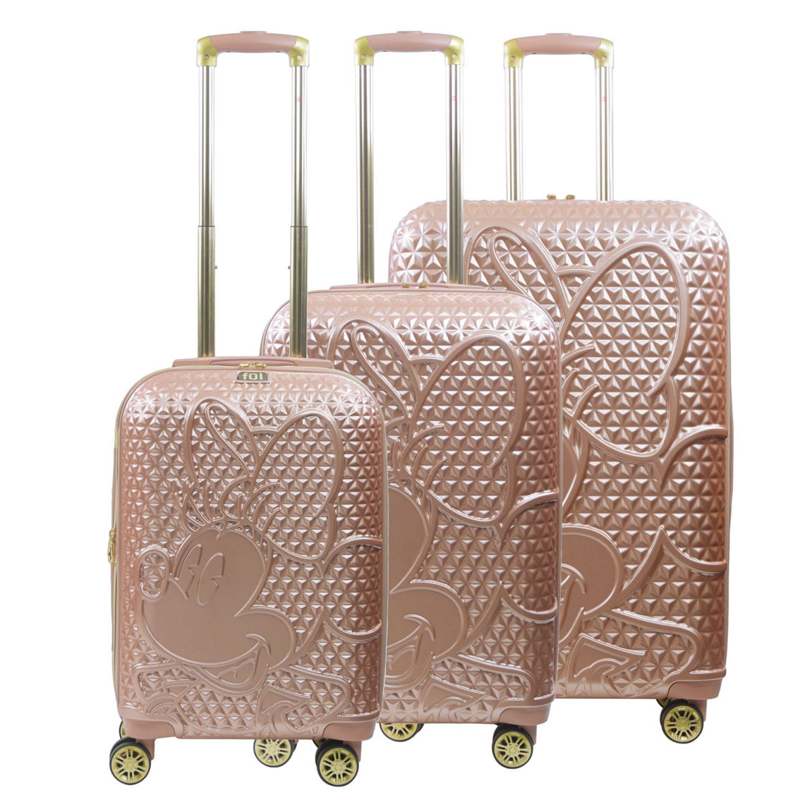 Disney Ful Textured Minnie Mouse 3 Piece Luggage Set, Taupe 30, 26, and 22in - Image 3 of 3