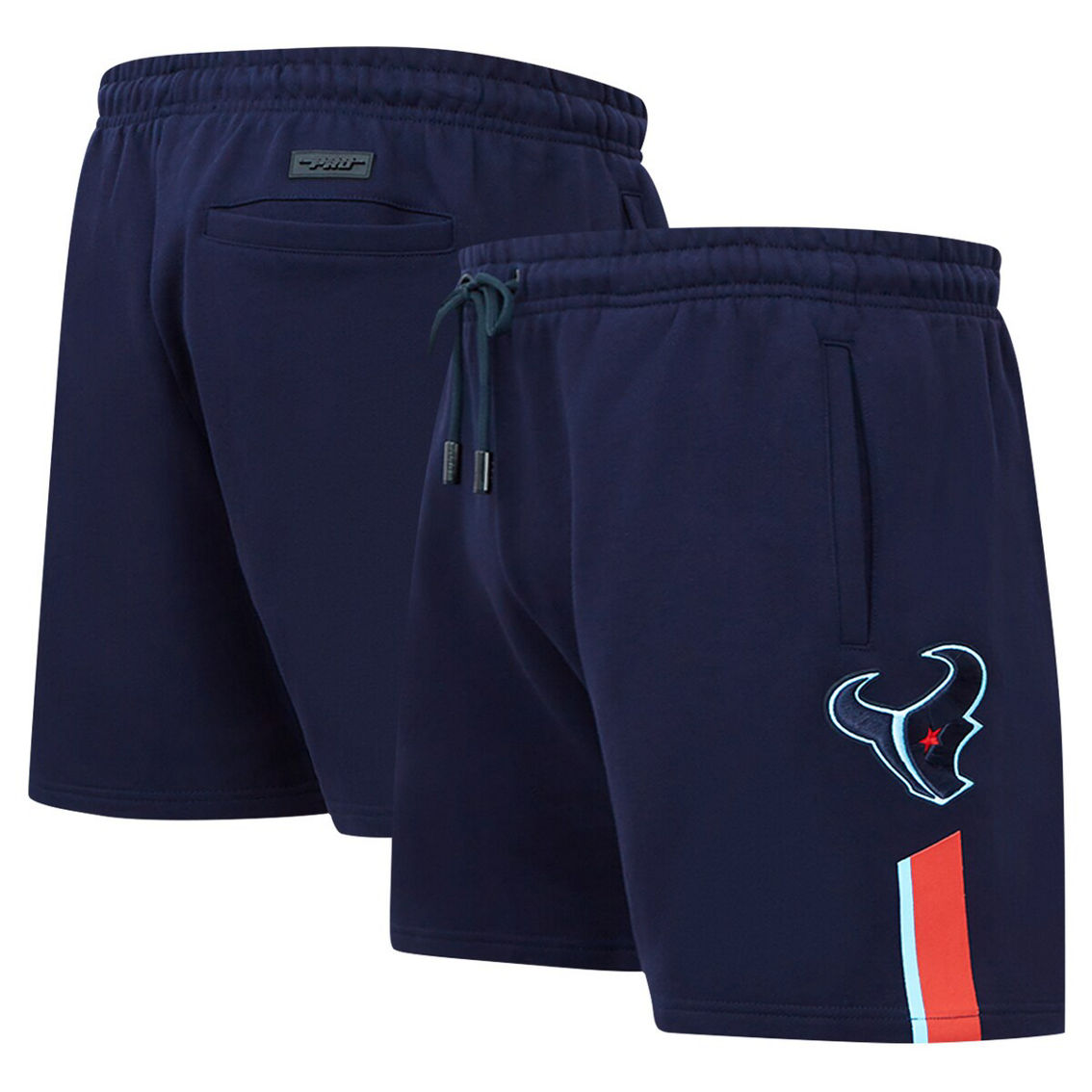 Pro Standard Men's Navy Houston Texans H Town Fleece Shorts - Image 2 of 4