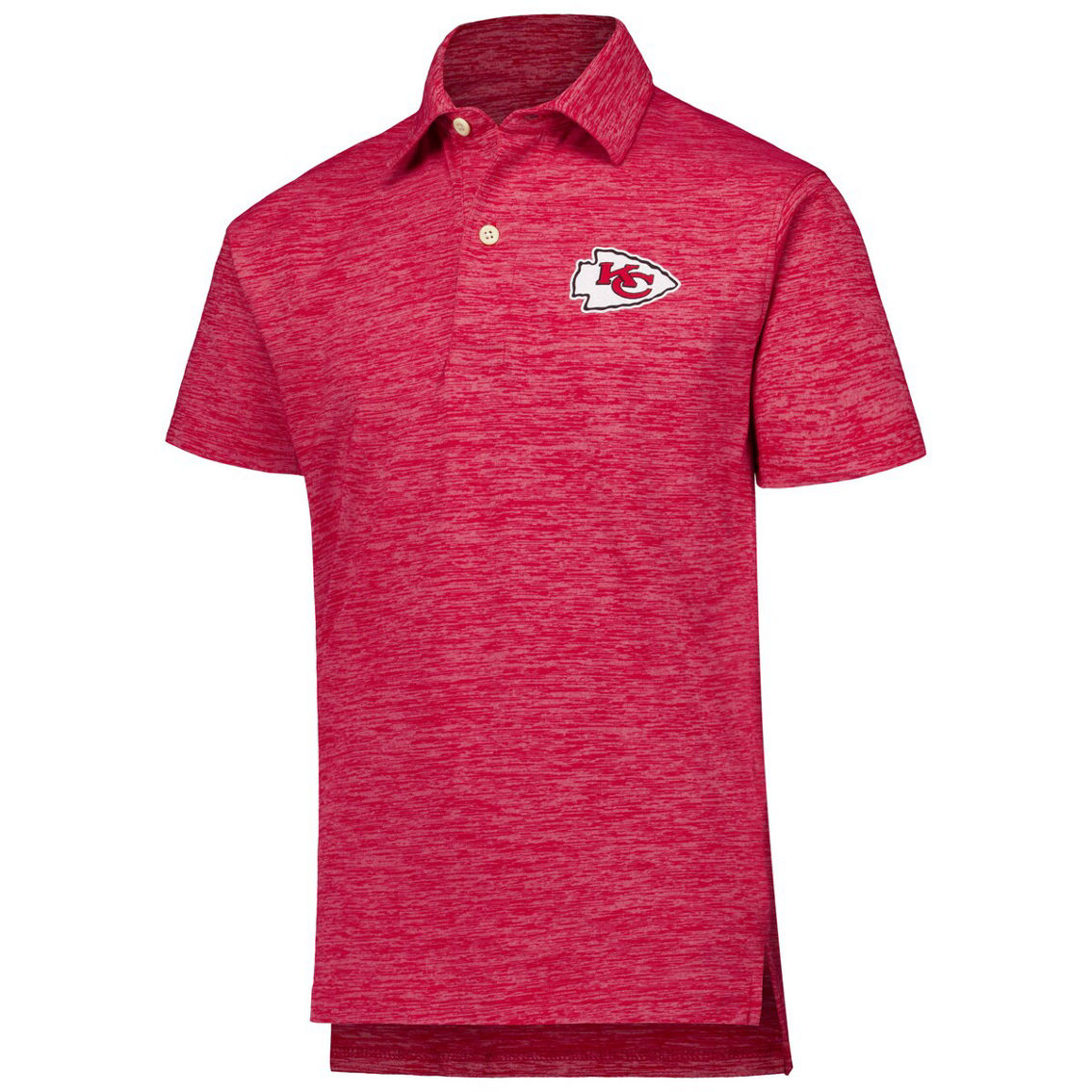 Wes & Willy Youth Red Kansas City Chiefs Cloudy Yarn Polo - Image 3 of 4