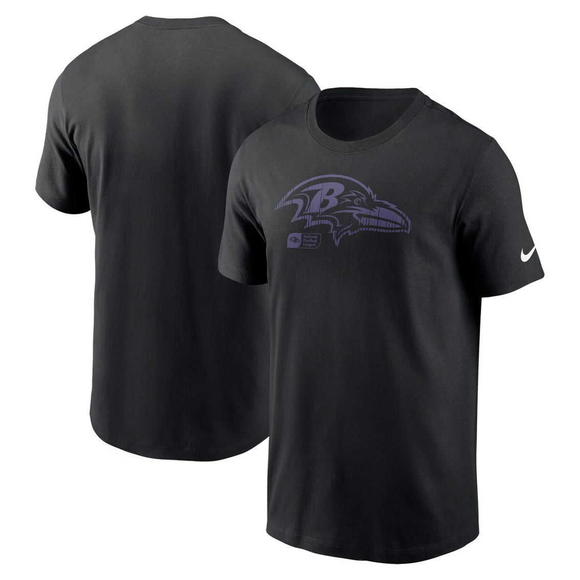 Nike Men's Black Baltimore Ravens Faded Essential T-Shirt - Image 2 of 4