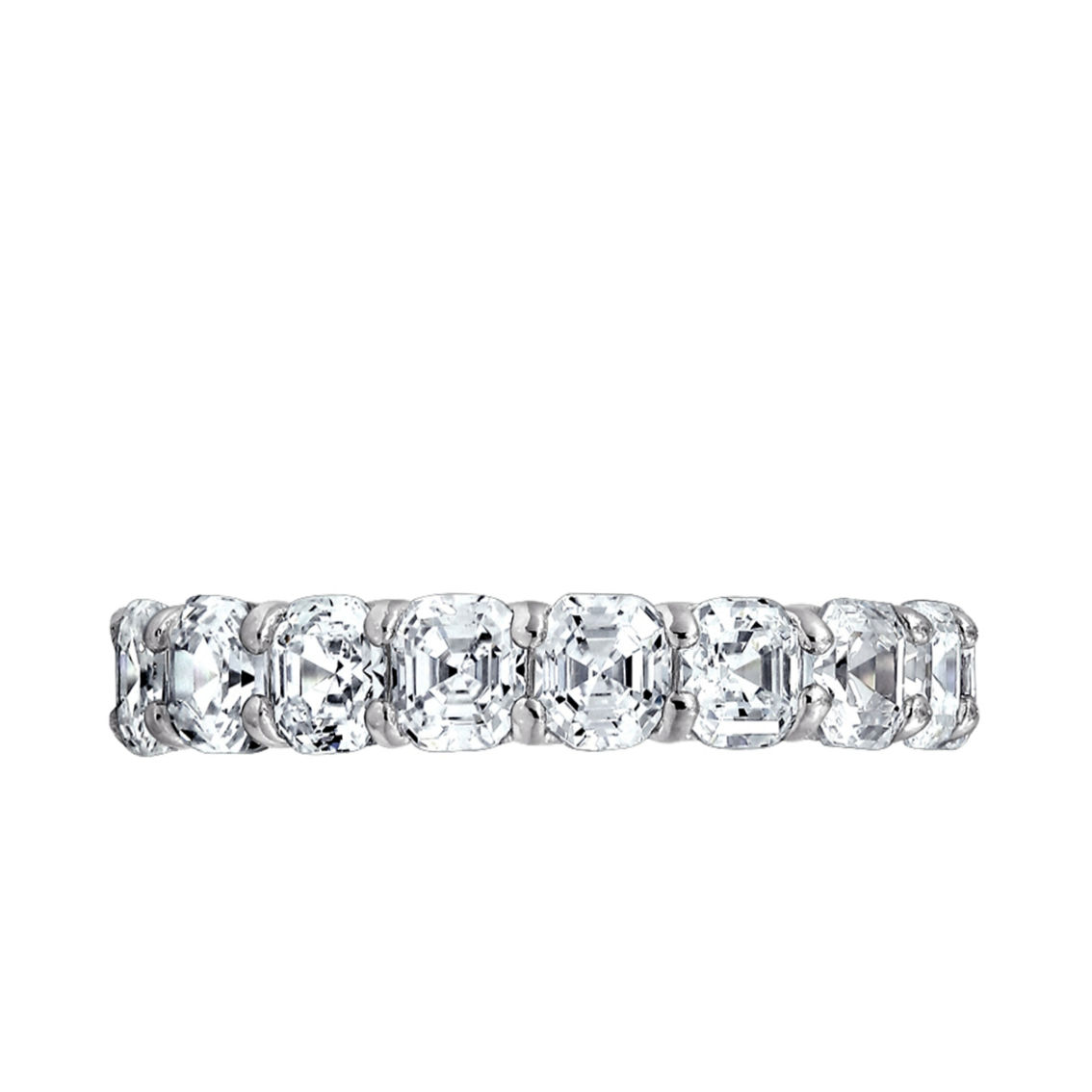 Kiera Platinum Plated Sterling Silver Square Princess Cut Infinity Band Ring - Image 2 of 5