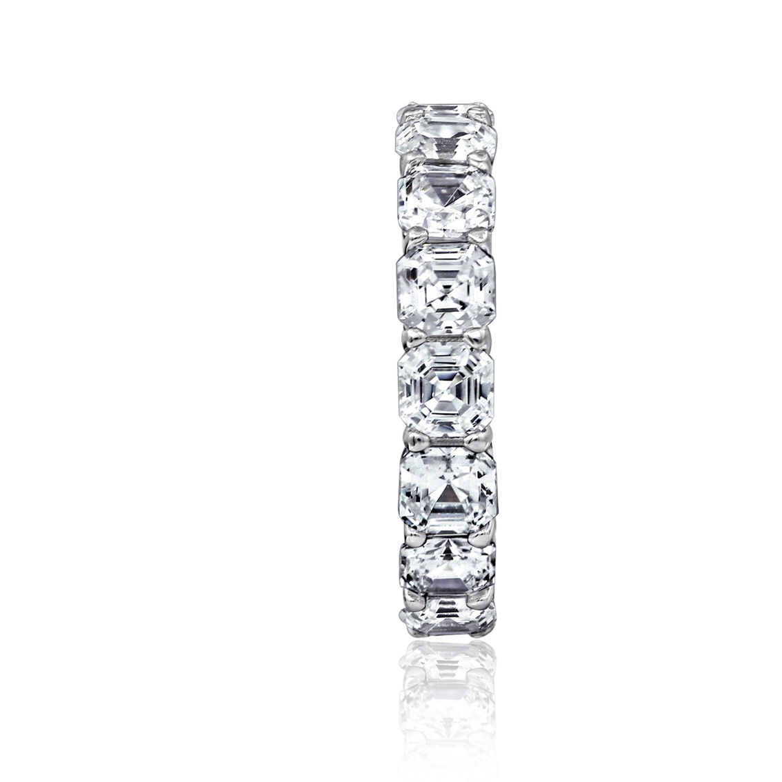 Kiera Platinum Plated Sterling Silver Square Princess Cut Infinity Band Ring - Image 3 of 5