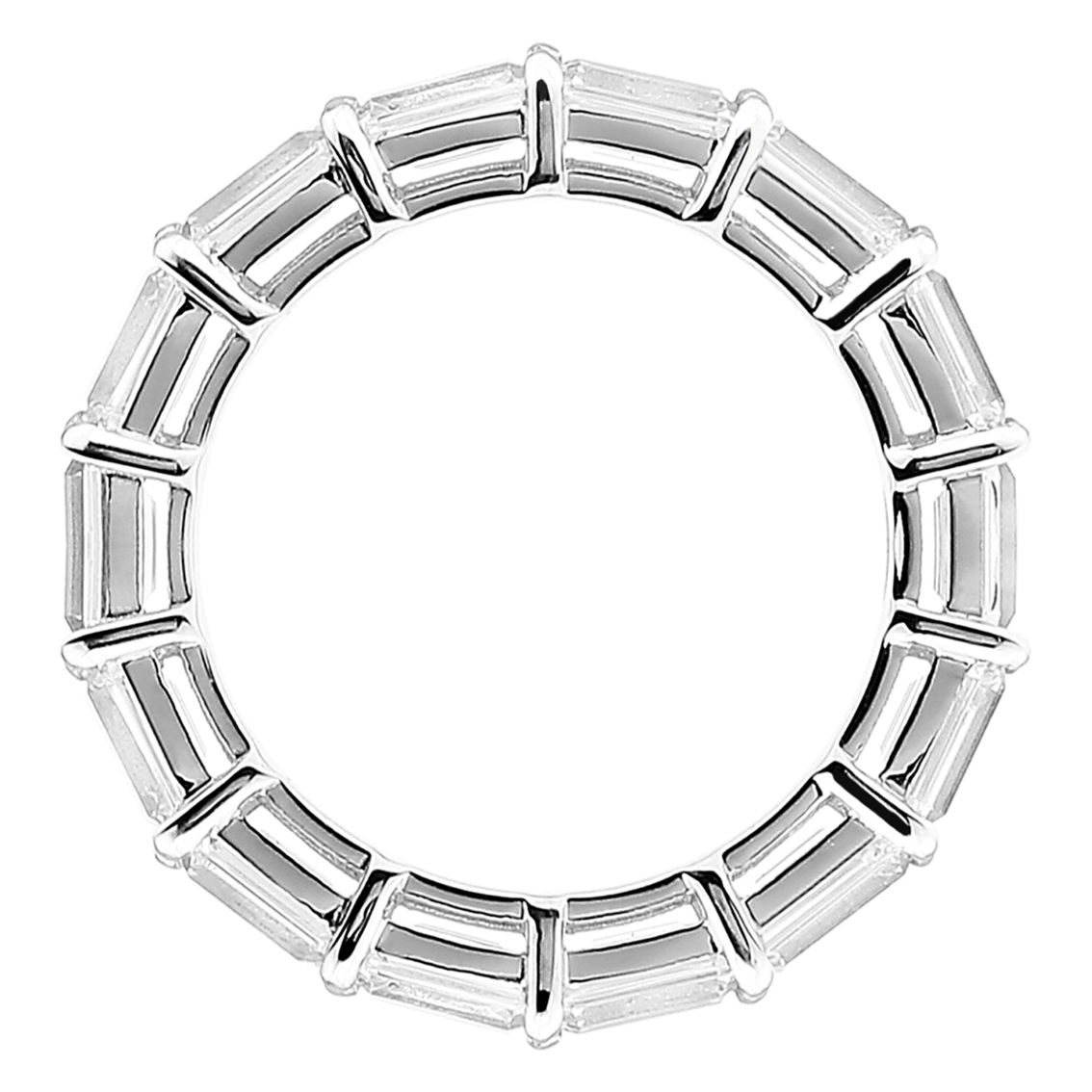 Kiera Rohdium Plated Sterling Silver Straight Baguette Cut Eternity Ring - Image 3 of 3