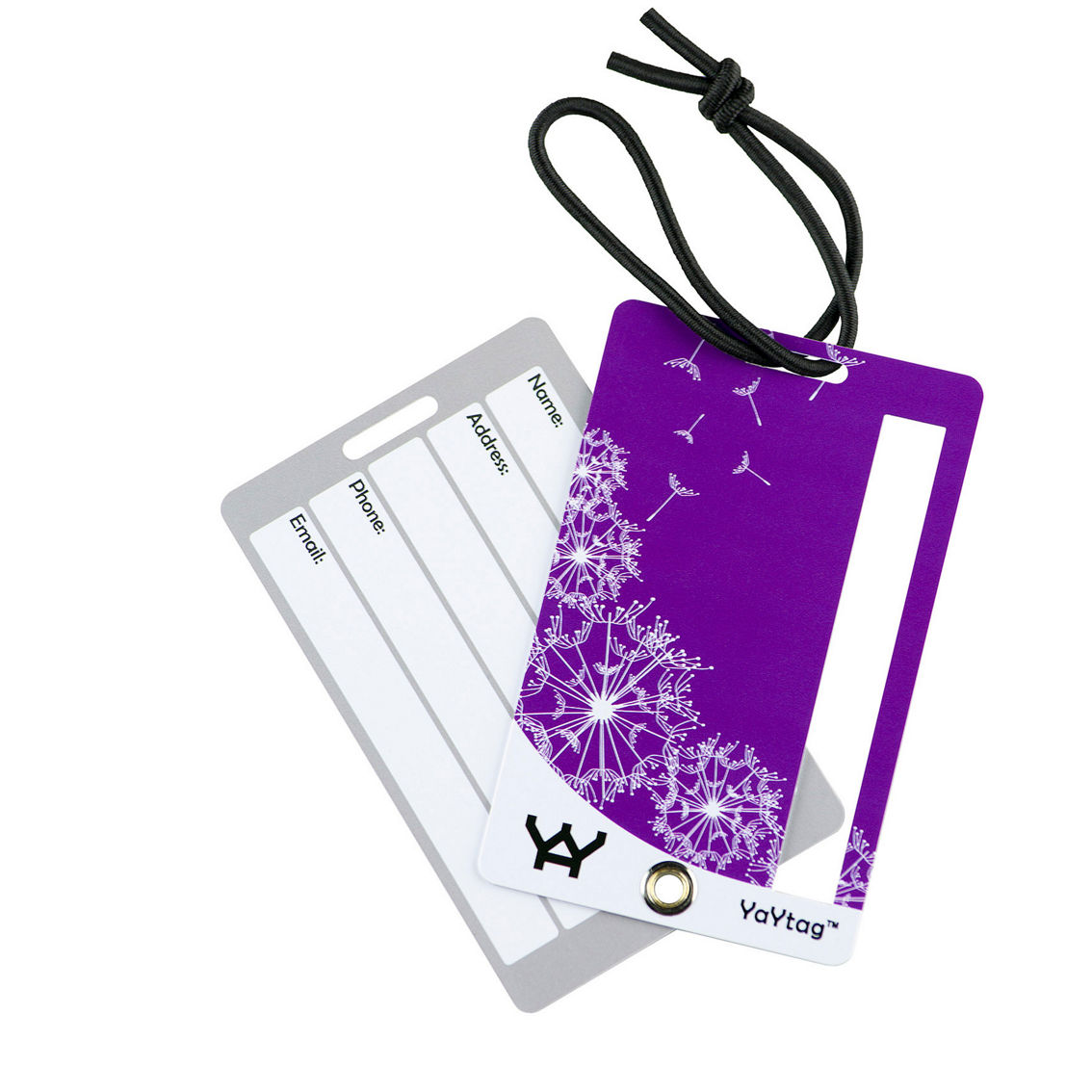 YAY NOVELTY Secure and Stylish Luggage Tag, Set of 2 - Day Dreaming Purple - Image 2 of 3