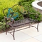 Alpine Metal Colored Butterflies Garden Bench - Image 2 of 5