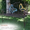 Alpine Metal Colored Butterflies Garden Bench - Image 4 of 5