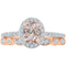 10K Rose Gold Genuine Morganite and 1/3 CTW Diamond Bridal Set - Image 2 of 2