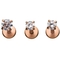 18G Stainless Steel  Rose Gold-Plated Cubic Zirconia Labret 3-pk - Image 3 of 3