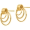 14K Yellow Gold 3 Hoop Door Knocker Earrings - Image 1 of 2