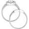 Sterling Silver Cubic Zirconia Halo Heart 2 pc. Bridal Set - Image 3 of 4