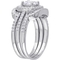 Sterling Silver Cubic Zirconia Halo 3 pc. Bridal Set - Image 2 of 4